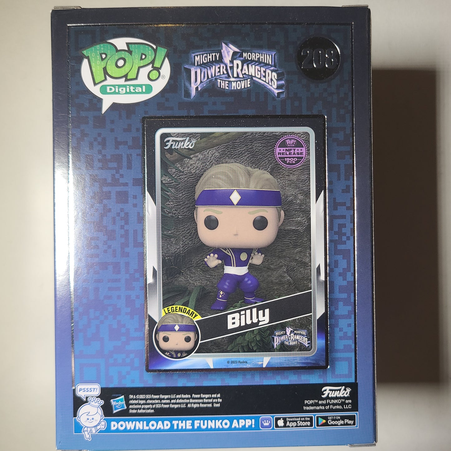 Billy Power Rangers the Movie Funko Pop NFT Digital Pop Limited 1900