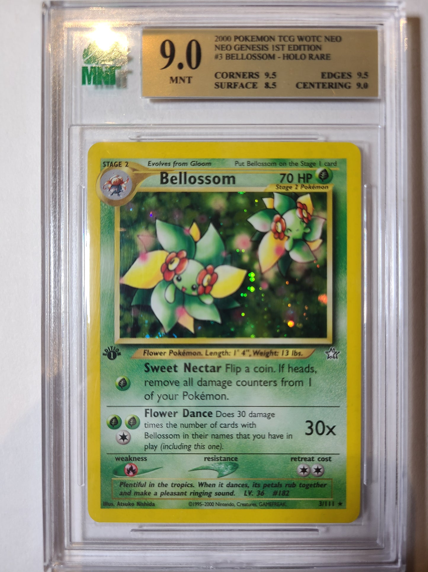 Bellossom Neo Genesis MNT Graded 9.0