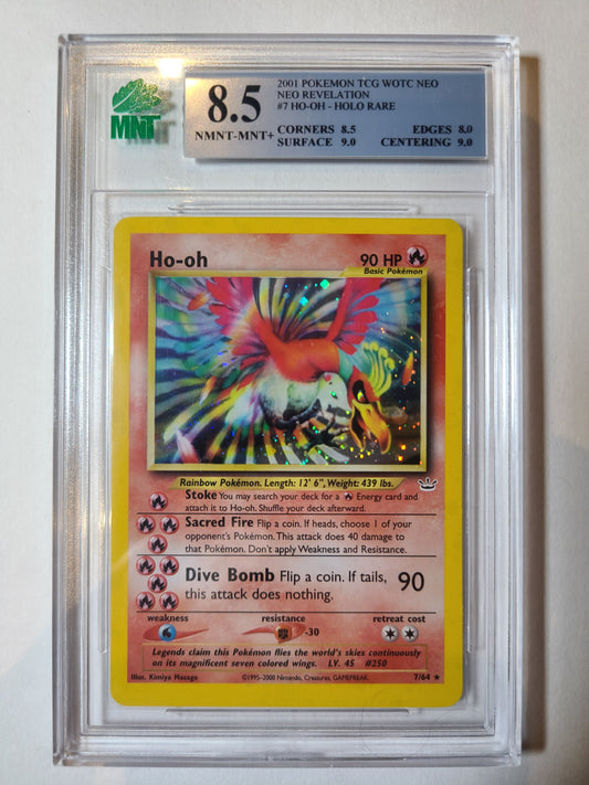 Neo Revelation Ho-Oh Holo Rare MNT Graded 8.5