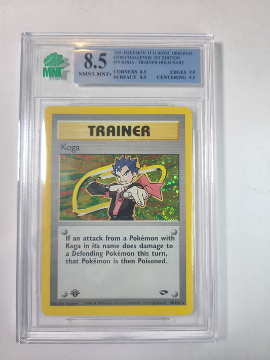 Koga 1st Edition Gym Challenge Holo Foil MNT Graded 8.5