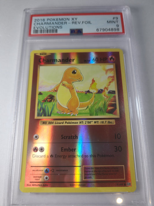 Charmander XY Evolutions Reverse Holo PSA 9