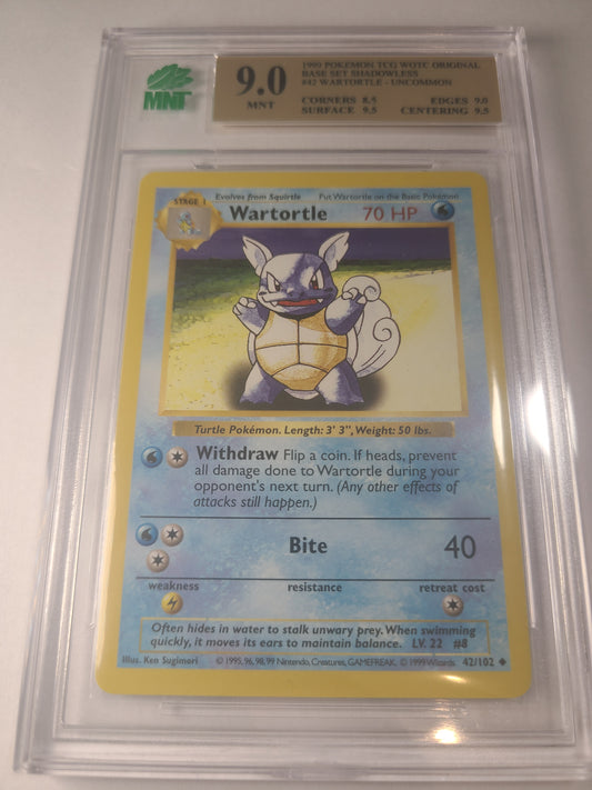 Wartortle Shadowless Base Set MNT Graded 9