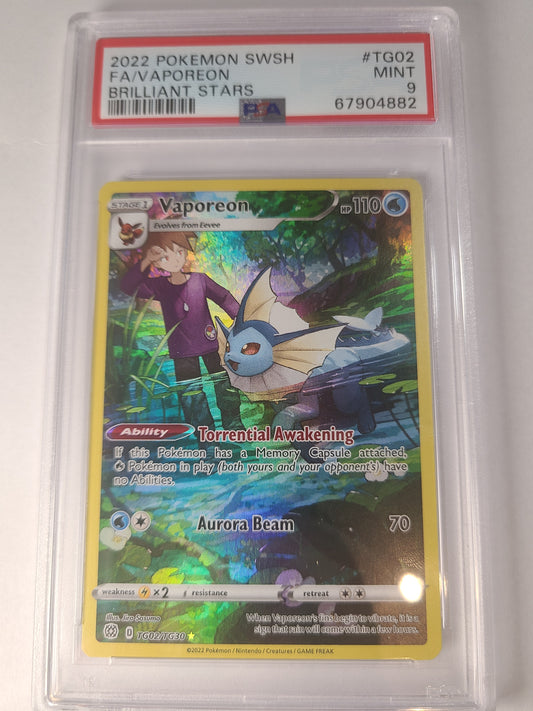 Vaporeon Brilliant Stars PSA 9